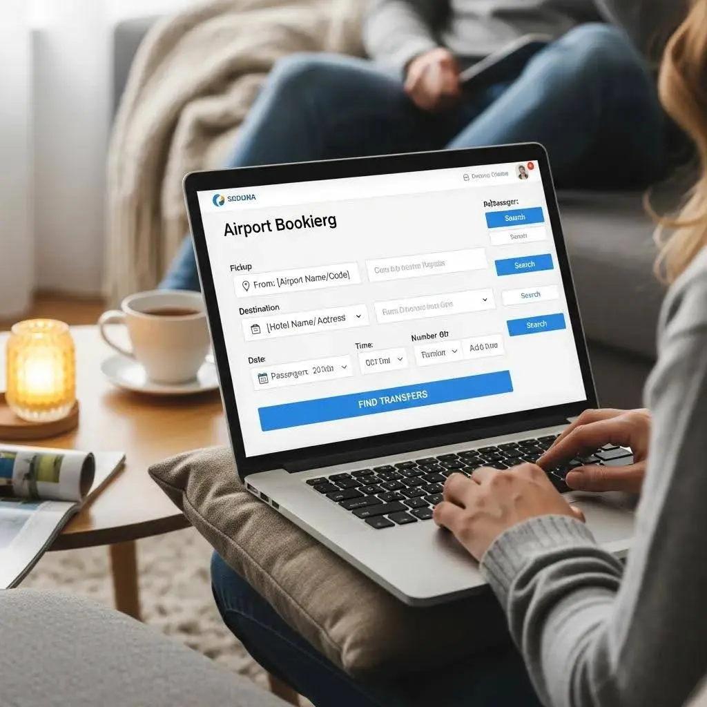 Booking screen showing MERC luxury airport transfer options