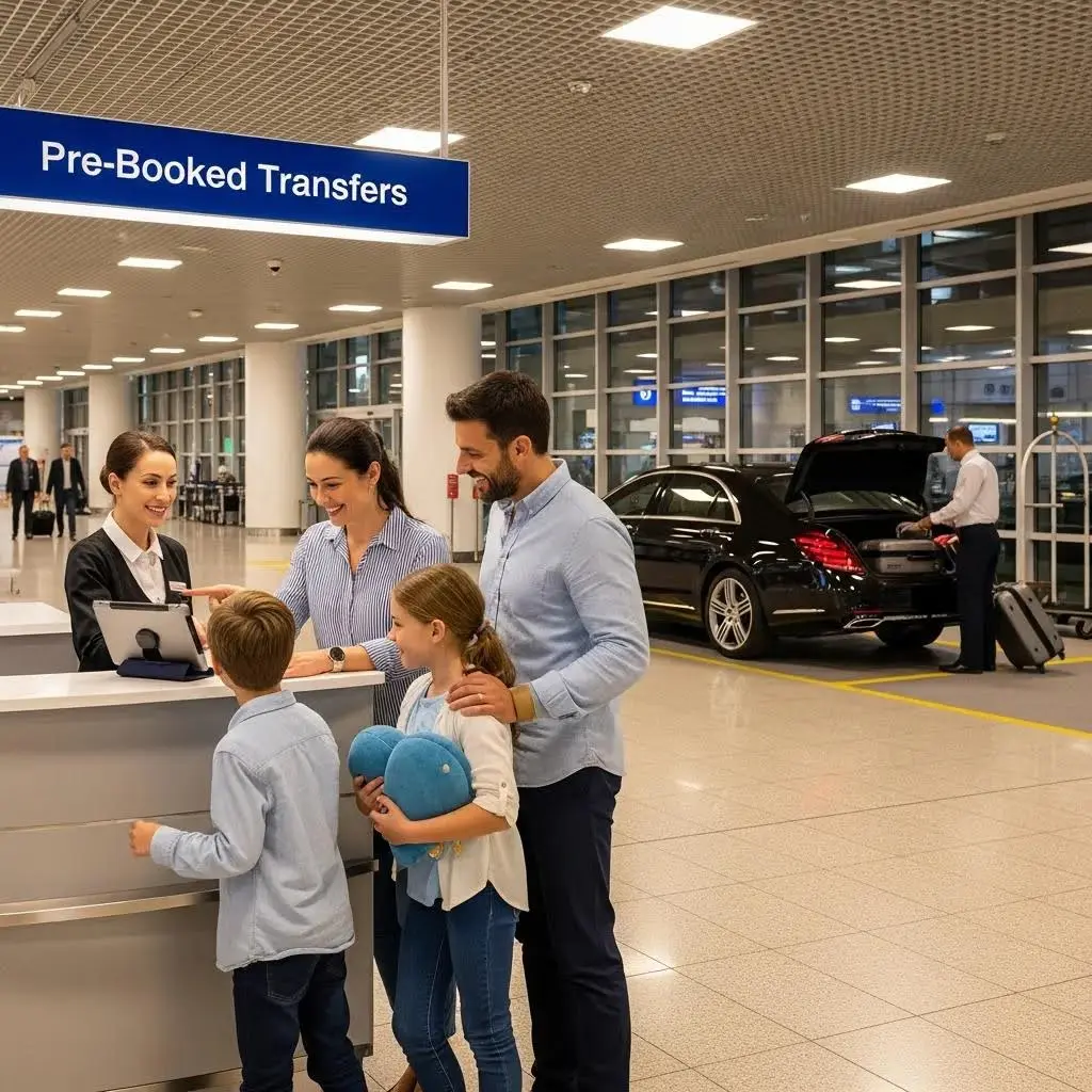 Family enjoying a stress-free airport transfer with MERC in Kent