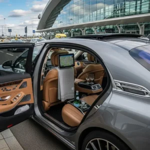 Luxury MERC airport transfer vehicle ready for travellers