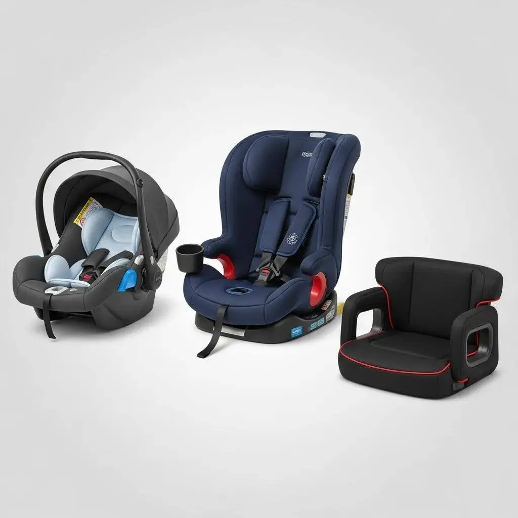 Range of child car seats suitable for airport transfers infant, toddler and booster seats