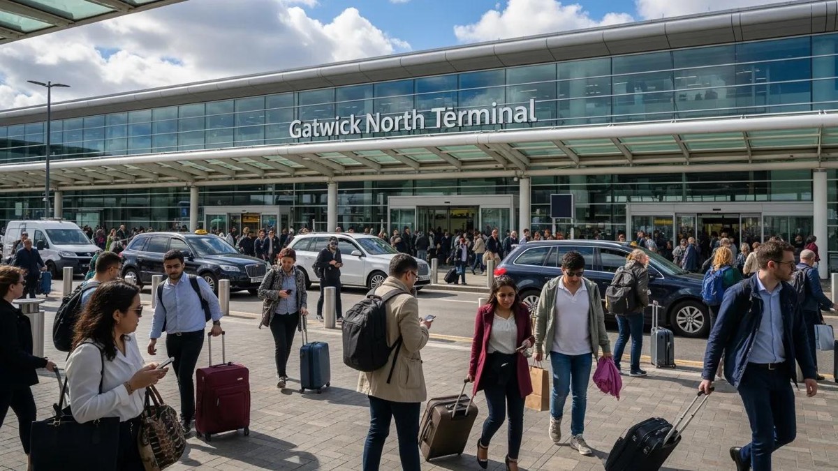 Gatwick North Terminal with travelers and modern architecture, enhancing the travel experience