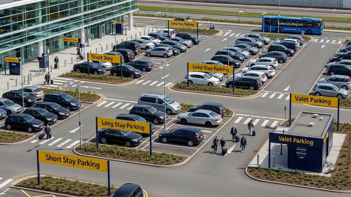 Overview of parking options at Gatwick North Terminal, highlighting convenience and organization