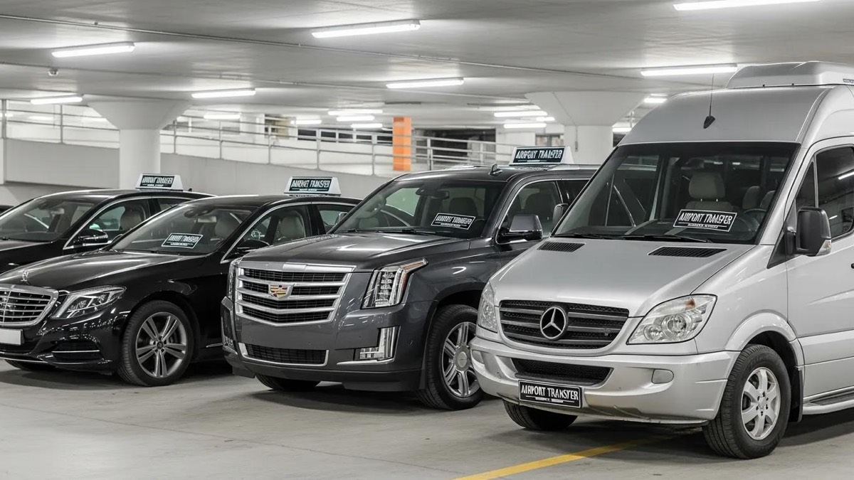 Variety of luxury vehicles for airport transfers, highlighting quality and options