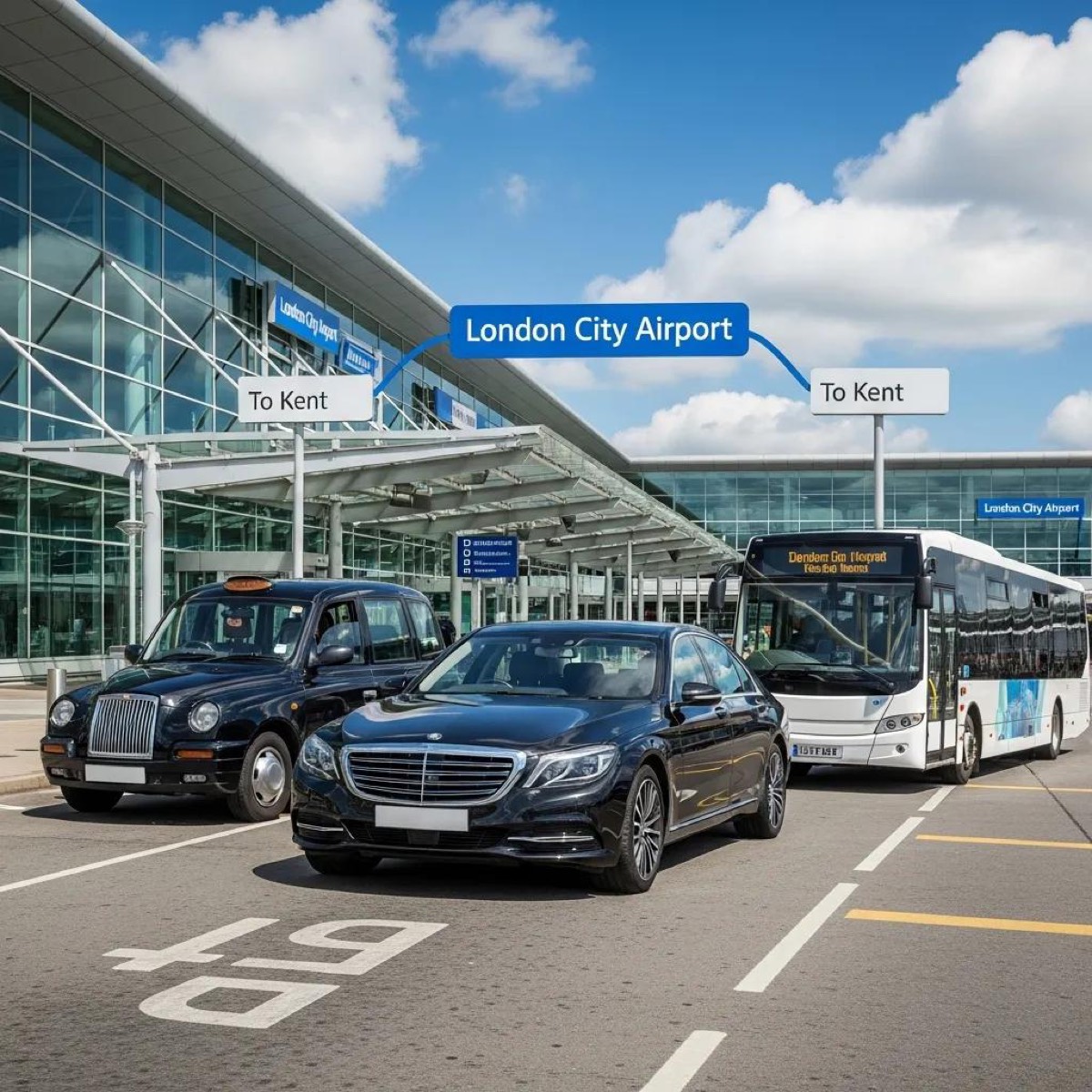 Various transfer options from London City Airport to Kent